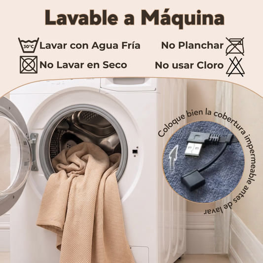 Manta Calefactora Eléctrica Carga USB