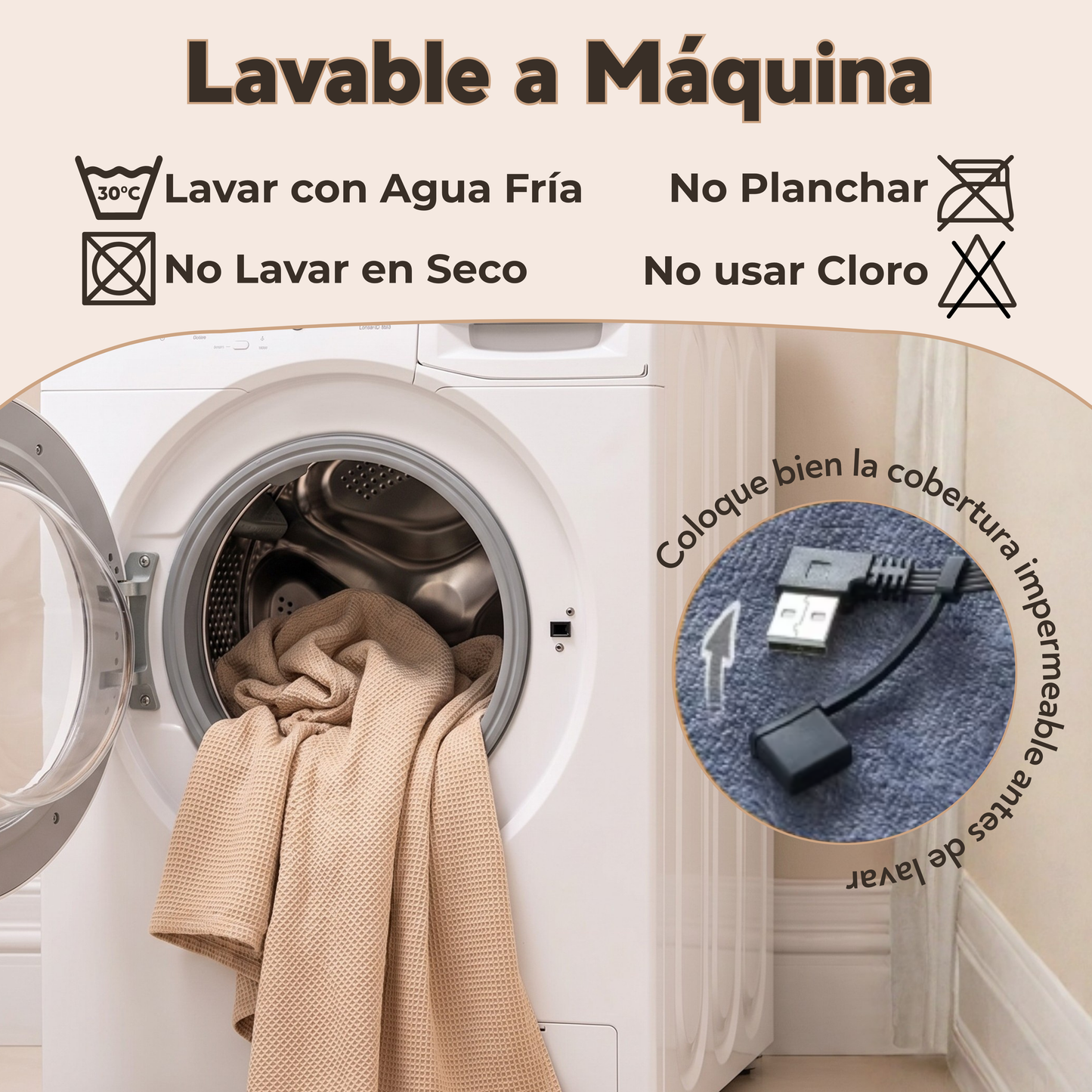 Manta Calefactora Eléctrica Carga USB