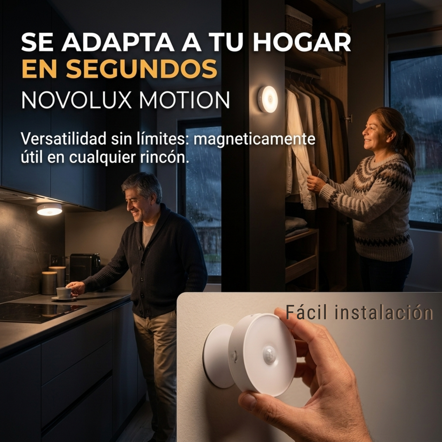 Luz LED NOVOLUX MOTION - Sensor de Movimiento - Protección Nocturna para tu Familia Toda la Noche
