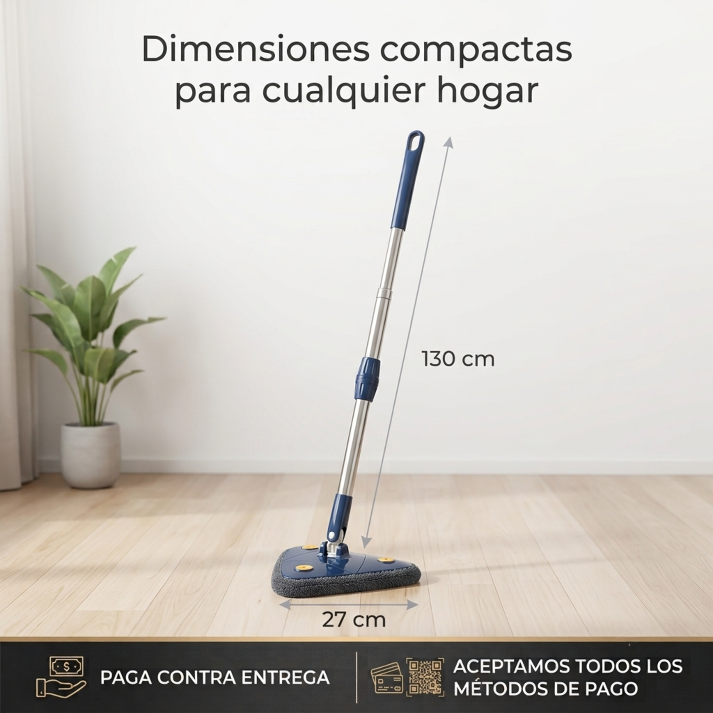MOPA TRIANGULAR Flex 360 🌧️ Especial Días de Lluvia: Mantén tu hogar limpio y seco sin lastimar tu espalda."