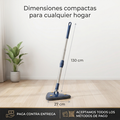 MOPA TRIANGULAR Flex 360 🌧️ Especial Días de Lluvia: Mantén tu hogar limpio y seco sin lastimar tu espalda."