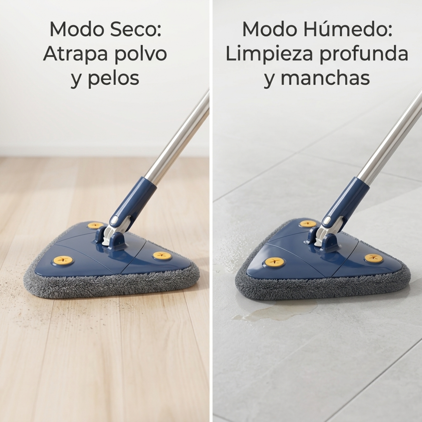 MOPA TRIANGULAR Flex 360 🌧️ Especial Días de Lluvia: Mantén tu hogar limpio y seco sin lastimar tu espalda."