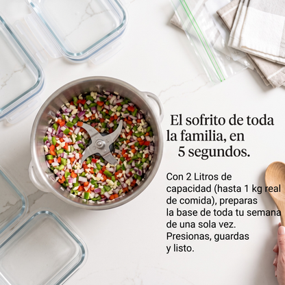 VELO CHEF PICADORA  ELECTRICA MULTIUSO - Procesa tus Ingredientes - Haz la Parte Pesada de Cocinar en Solo 10 Segundos