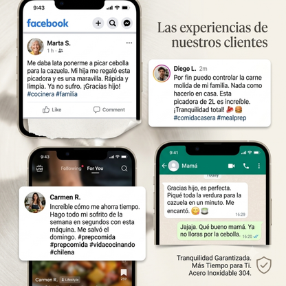 VELO CHEF PICADORA  ELECTRICA MULTIUSO - Procesa tus Ingredientes - Haz la Parte Pesada de Cocinar en Solo 10 Segundos