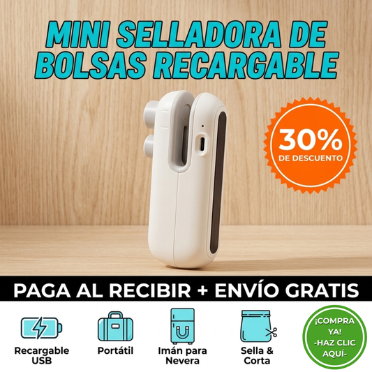 Selladora de Bolsas Recargable Portátil
