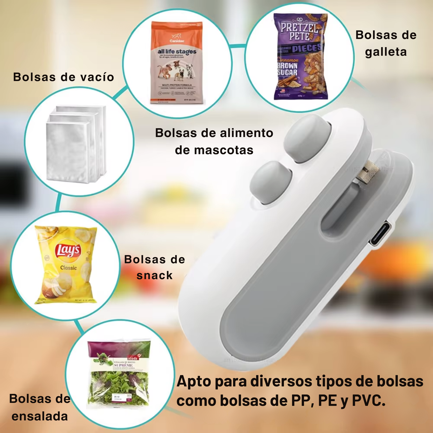 Selladora de Bolsas Recargable Portátil