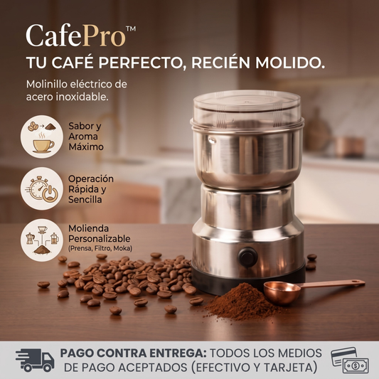 Moledor Eléctrico de Café - Para Iniciar tus Mañanas con el Aroma más Cálido en Segundos